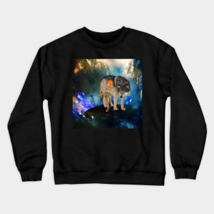 Two unlikely friends the  fairy and the wolf Crewneck Sweatshirt